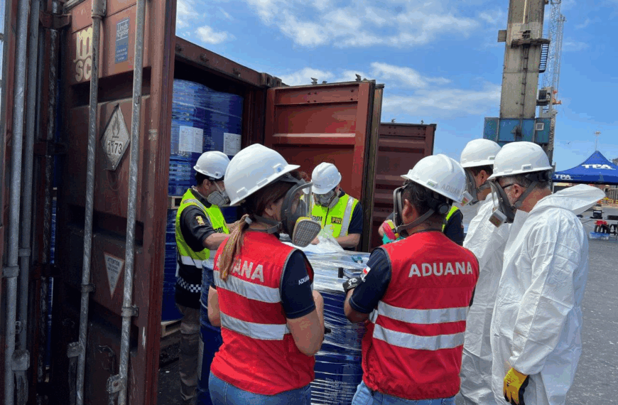 Incautación de precursores químicos: 216 toneladas halladas