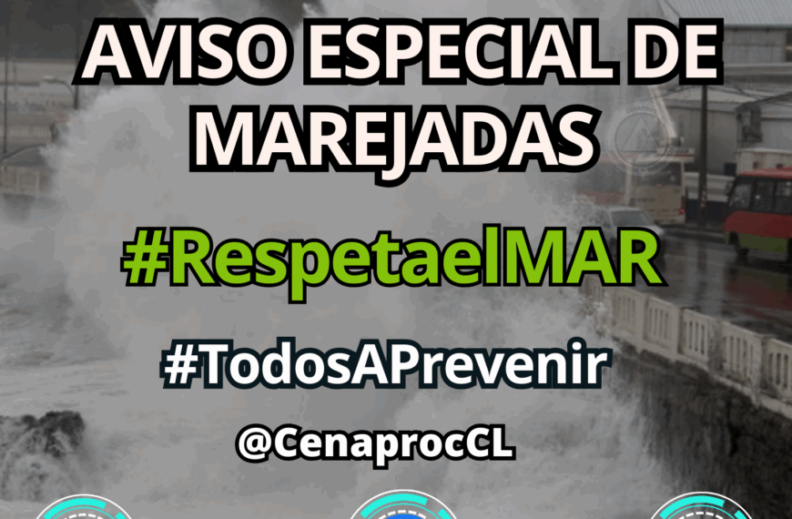 Aviso de Marejadas en la Costa de Valparaíso